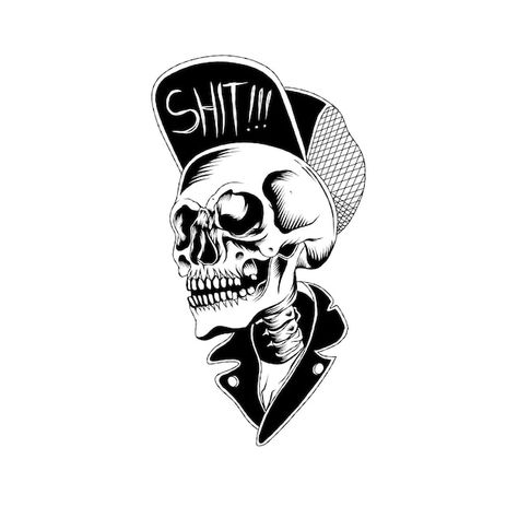 Illustration of cool skull with hat vect... | Premium Vector #Freepik #vector #skull-drawing #skull-illustration #skull-head #skull Skull With Hat, Skull Collar, Crown Illustration, Drawing Skull, Head Skull, Hat Vector, Skull Hat, Skull Illustration, Logo Psd