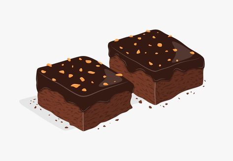 vector chocolate brownie isolated on white background. brownie cake piece, homemade dessert food. vector illustration Brownie Drawing Easy, Brownie Doodle, Brownies Poster Design, Cute Brownie Drawing, Brownie Drawing, Brownies Cartoon, Brownies Logo Design Ideas, Brownie Drawing Illustrations, Chocolate Cake Drawing