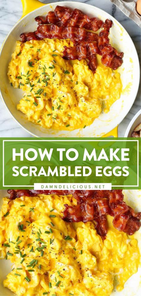 The Best Scrambled Eggs, Perfect Scrambled Eggs, Best Scrambled Eggs, Scrambled Eggs Recipe, Egg Recipe, Breakfast Idea, Crispy Bacon, Pinterest Recipes, Easy Weeknight Meals