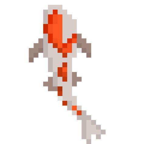 Aquatic Pixel Art, Minecraft Koi Fish Build, Pixel Art Koi Fish, Pixel Koi Fish, Minecraft Koi Fish, Koi Pixel Art, Koi Fish Pixel Art, Fish Minecraft, Simple Koi Fish