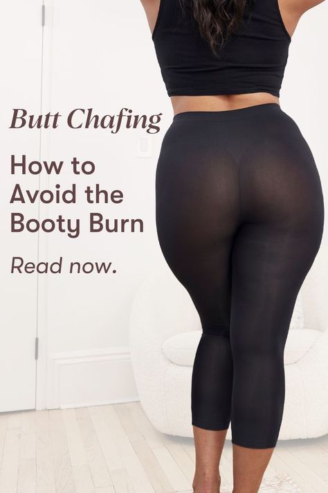 Our shorties prevent all types of chafing, including butt chafing. Butt chafing can occur for a variety of reasons but has the same outcome: discomfort and irritation. Learn about what causes chafing in this specific area and how to avoid this undesirable scenario on our blog! #chafingremedies #chafingrelief #chafedskinremedy #chafedskin #thighchafing #innerthighchafing Chafing Remedies, Inner Thigh Chafing, Thigh Rub, Chafed Skin, Thigh Chafing, Chub Rub, Baggy Tee, Anti Chafing, Combination Skin