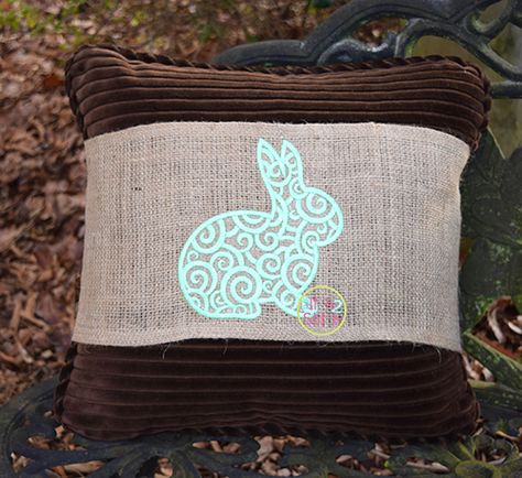 Scroll Bunny Embroidery Embroidery Easter Designs, Embroidery Design Hoop, Simple Bunny Embroidery, Rabbit Embroidery Bunny, Tulip Machine Embroidery Design, Bunnycup Embroidery Designs, Easter Designs, Bunny Embroidery, Designs By Juju