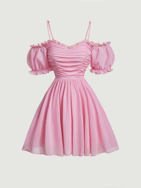 Plus-koon Muoti, Pink Dress Short, Cute Dress Outfits, Mode Inspo, Pink Outfits, Really Cute Outfits, Dream Dress, Chiffon Dress, Look Fashion