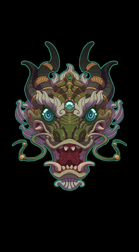 ArtStation - Chinese zodiac, XiXin Guo Chinese Zodiac Tattoo, Chinese Zodiac Dragon, Dragon Zodiac, Dragon Mask, 42 Tattoo, Logo Game, Japan Tattoo Design, Samurai Artwork, Old School Tattoo Designs