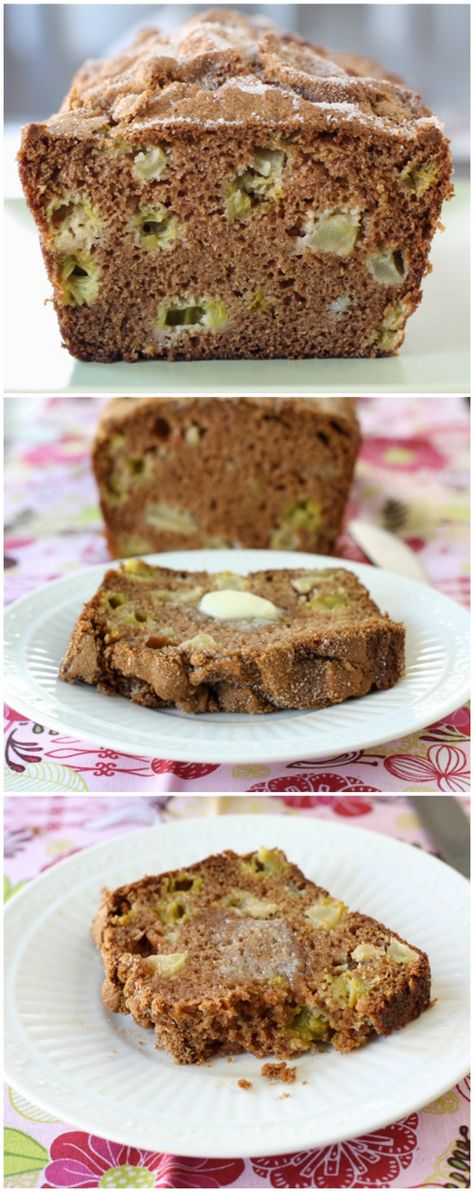 Apple Rhubarb, Rhubarb Bread, Easy Quick Bread, Apple Bread Recipe, Gf Flour, Family Fresh Meals, Shop Vacuum, Fruit Bread, Apple Bread