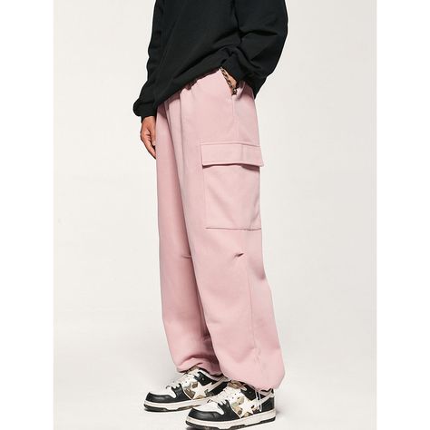 Fall Loose Unisex Wide Leg Cargo Pants  Material: 63% Cotton + 37% Polyester  Size: S, M, L, XL, Color: Pink, Light Gray  Season: Spring, Fall,   Occasion: Leisure, Outdoor, Daily, Vacation,Fall Outfits Light Pink Cargo Pants Outfit, Light Pink Cargo Pants, Pink Cargo Pants Outfits, Fall Outfits Pinterest, Dance Pants Hip Hop, Sweat Shorts Men, Pink Cargo Pants, Wide Leg Cargo Pants, Cargo Pants Outfit