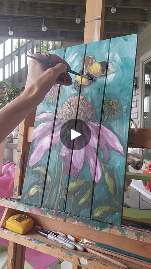 Bee kind Wednesday! I hope you enjoy this quick, fun painting.🖌🎨💛🐝
#artist #acrylicpainting #ftwayne #bumblebeepainting #coneflower #paintclasses | By Art Matters ltdFacebook Art Matters, Bee Kind, Painting Artist, Painting Tutorials, Painting Class, Porch Signs, Painting Tutorial, Pansies, Bumble Bee