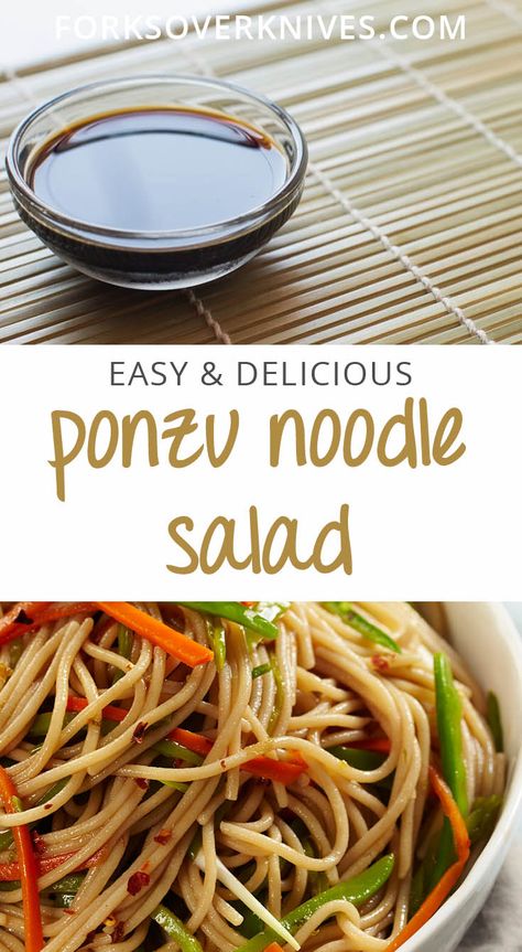 Ponzu Sauce Recipe, Japanese Vegetarian Recipes, Citrus Sauce, Ponzu Sauce, Forks Over Knives, Plant Based Whole Foods, Snow Peas, Noodle Salad, Japanese Cooking