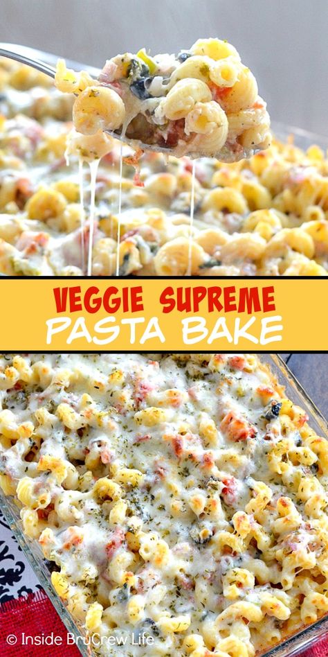 Simple Veggie Pasta Recipes, Veggie Alfredo Pasta Bake, Cheesy Veggie Pasta, Veggie Alfredo Pasta Recipes, Cheesy Pasta Bake No Meat, Meatless Pasta Casserole Recipes, Meatless Easy Dinner Recipes, Vegetarian Pasta Casserole Recipes, Vegetable Pasta Bake Recipes