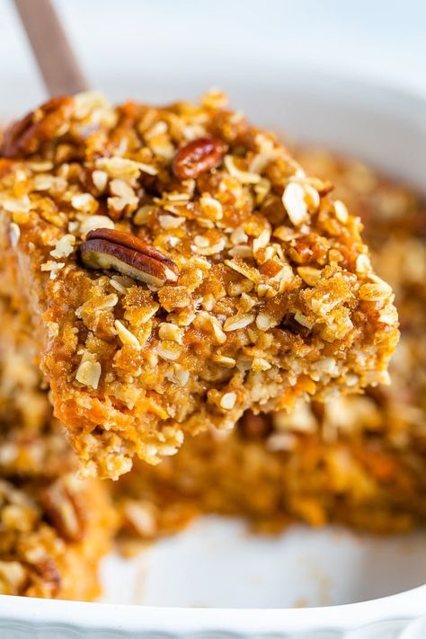 Pecan Crumble Topping, Sweet Potato Baked, Fall Casseroles, Potato Baked, Pecan Crumble, Bird Food Recipes, Gluten Free Lasagna, Healthy Sweet Potato, Pecan Topping