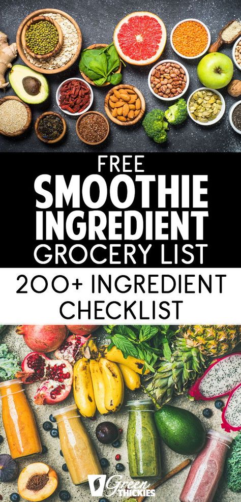 This fantastic shopping list gives you 200+ healthy smoothie ingredients you can choose to add to your smoothie.  Contains a free printable to take shopping with you.  You can choose between a green smoothie, fruit smoothie, protein shake, meal replacement shake to suit your special diet.  Using this list every day will improve your health, recharge you in the morning for your breakfast recipes and help you lose weight.   All ingredients are vegan, gluten free and healthy. Protein Shake Meal Replacement, Whole30 Ketchup, Healthy Smoothie Ingredients, Wahls Diet, Protein Fruit Smoothie, Smoothie Protein, Shopping List Printable, Whole30 Vegan, Special Diet Recipes