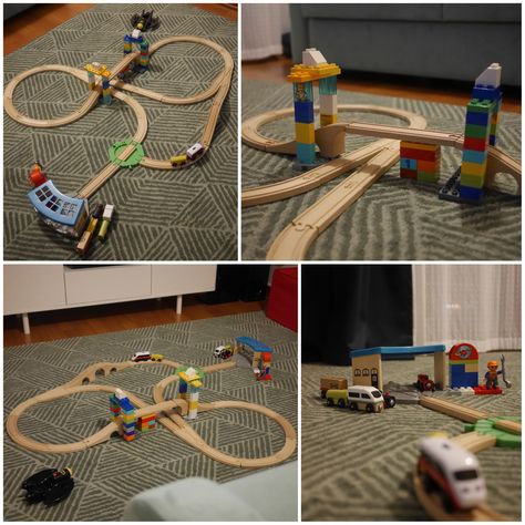 Ikea Train Set, Ikea Train, Ikea Lillabo, Wooden Train Track, Train Table, Wooden Train, Train Set, Train Layouts, Train Tracks