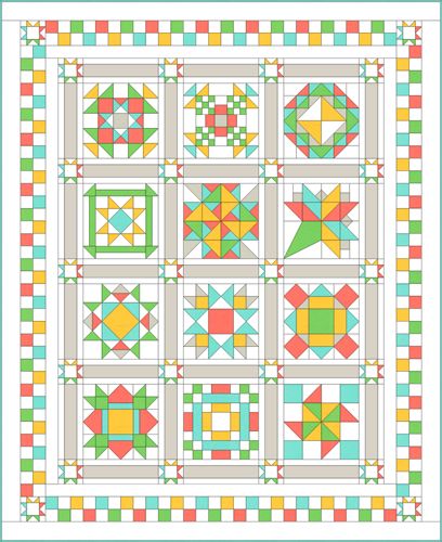 Quilt Block Settings Layout, Free Sampler Quilt Patterns, Block Of The Month Quilts, Free Block Of The Month Quilt Patterns, Block Of The Month Quilt Patterns Free, Sampler Quilt Patterns Free, Quilt Settings, Quilted Blankets, Amish Quilt Patterns