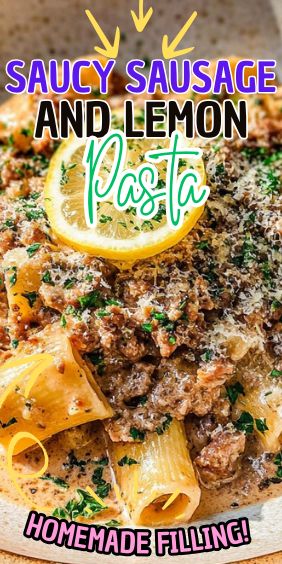 Saucy Sausage and Lemon Pasta Lemon Pasta With Sausage, Lunch Pasta Salad, Side Salads For Parties, Easy Salads For Lunch, The Best Pasta Salad, Lunch Pasta, Salads For Lunch, Lemon Garlic Pasta, Cream Sauce Pasta