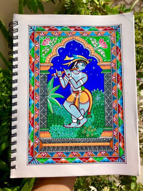 A beautiful drishya of shree krishna leela using the techniques of phad painting originated from our own pride Rajasthan.
Acrylics on paper
A3

#pinterestinspired #Acrylicpainting #colors #colours #art #shreekrishna #radhe #kisna #krishna Phad Painting Rajasthan, Phad Painting, Rajasthani Art, Potter Art, Indian Art Paintings, Shree Krishna, Harry Potter Art, Indian Art, Krishna