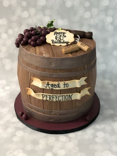 Birthday Cake Ideas For Husband, Birthday Cake 28, Cake Ideas For Husband, Wine Barrel Cake, Birthday Cake Wine, Ideas For Birthday Cake, Barrel Cake, Wine Cake, New Birthday Cake