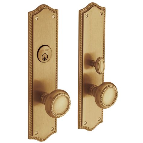 Brass Front Door Hardware, Satin Nickel Door Hardware, Entry Door Handle, Baldwin Hardware, Double Entry Doors, Mortise Lock, Unlacquered Brass, Unique Doors, Custom Door