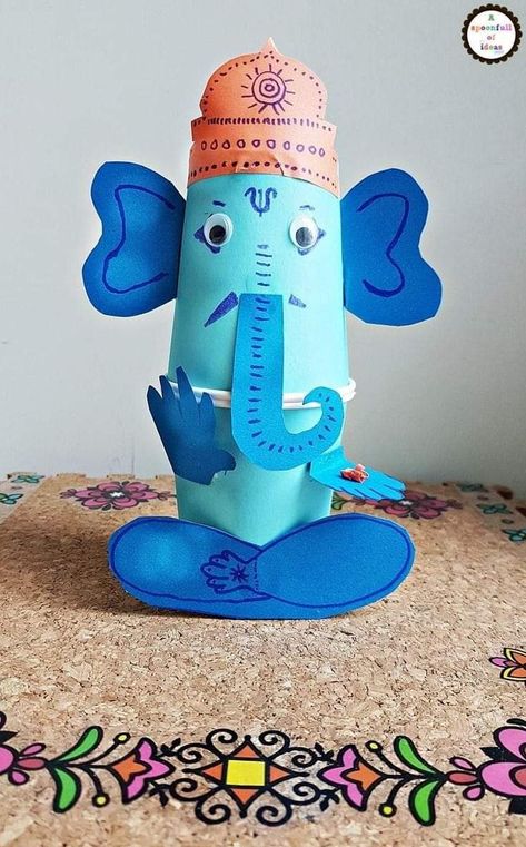 Recycled Art Projects For Kids, Camping Crafts Preschool, Paper Cup Crafts, Recycled Paper Crafts, Ganpati Festival, Recycled Art Projects, Crafts Preschool, Art Projects For Kids, Diwali Craft