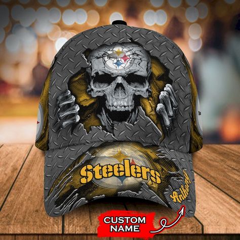 Pittsburgh Steelers Wallpaper, Nfl Caps, Pittsburg Steelers, Kids Head, Steeler Nation, Steelers Fan, Steelers Football, Skull Hand, Hat Collection