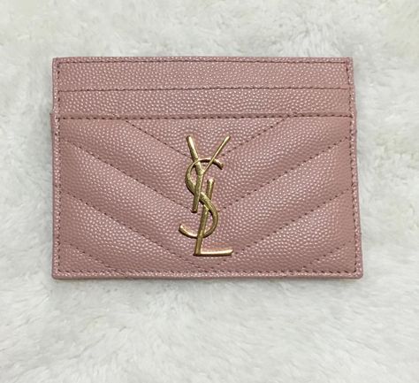 Pinterest : @GoldenBlvntz Luxury Elegant Pink Card Holder, Luxury Pink Card Holder, Luxury Pink Rectangular Card Holder, Ysl Pink Card Holder, Ysl Card Case, Ysl Card Holder, Luxury Marketing, Fancy Bags, Purses Designer