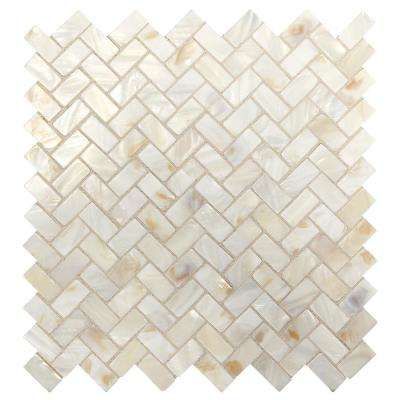 Premier Accents Pearl Herringbone 10 in. x 11 in. x 2 mm Stone Mosaic Tile Ada Vanity, Stone Mosaic Floor, Mother Of Pearl Backsplash, Marble Mosaic Floor, Stone Mosaic Wall, Shell Mosaic Tile, Accent Shelf, Shell Tiles, Shell Mosaic