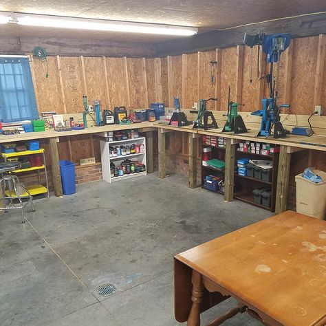 Official Reloading Bench Picture Thread - Now with 100% more Pictures! - Page 44 - AR15.COM Reloading Bench Plans, Reloading Room, Rustic Furniture Design, Reloading Bench, Bench Design, Western Bedroom, Man Office, Safe Room, Bench Plans