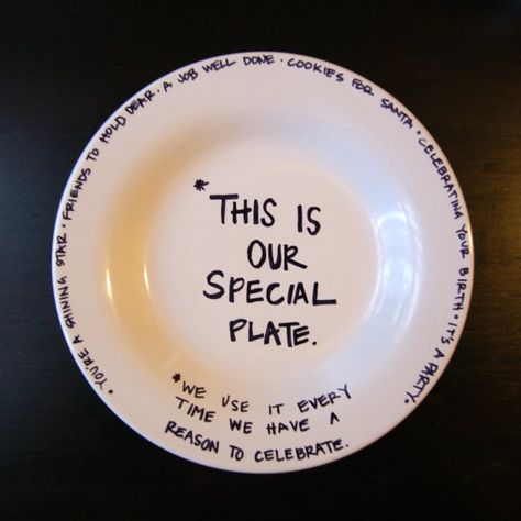 Special Plate Ideas, You Are Special Plate, Funny Plates, The Giving Plate, Celebration Plate, Giving Plate, Old Time Pottery, Diy Pottery Painting, Color Me Mine