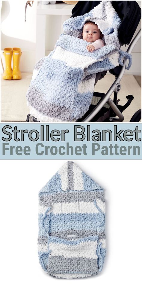 Stroller Blanket Crochet, Crochet Stroller Blanket Pattern Free, Baby Crochet Patterns Free Blanket, Crochet Baby Stuff Free Pattern, Baby Boy Crochet Patterns, Snuggle Sack Pattern, Crochet Stroller Blanket, Crochet Snuggle Sack, Crochet Snuggle