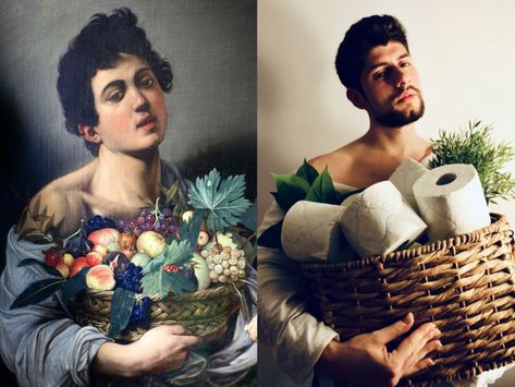 Art Recreation Is the Only Good Instagram Challenge - The New York Times Painting Recreation, Art Recreation, Caravaggio Paintings, Art History Major, Appropriation Art, Social Media Challenges, Famous Portraits, Instagram Challenge, Photo Recreation