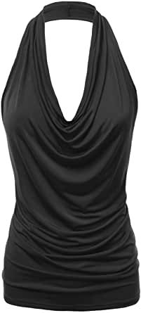 Low Cut Tank Tops, Chiffon Cami Tops, Backless Tank Top, Backless Top, Women Halter, Summer Tank Tops, Amazon Women, Women's Casual, Black Tank Tops