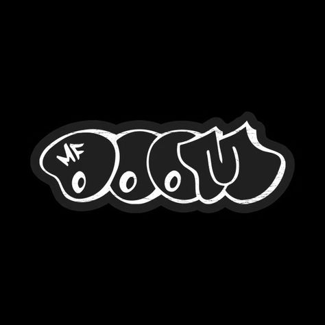 Mf Doom Lettering, Mf Doom Black And White, Mf Doom Widget, Mf Doom Logo, Mf Doom Graffiti, Rapper Logo, Daniel Dumile, Jeans Sticker, Bear Sketch