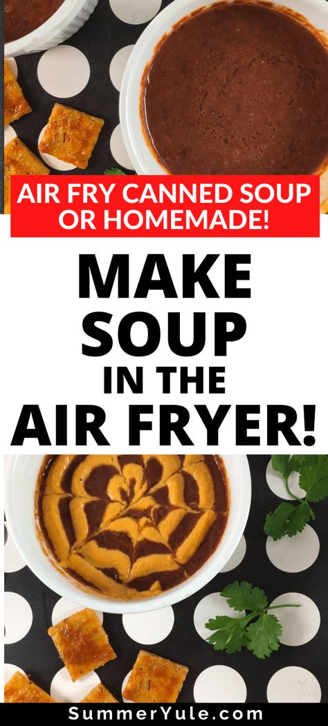 Can you cook soup in air fryer? You sure can! Try this air fryer soup recipe, and you’ll be amazed at everything you can air fry! Airfryer Soup Recipes, Air Fryer Soups, Soup In Air Fryer, Air Fryer Soup Recipes, Air Fryer Soup, Soup French Onion, Chili Bean Soup, Learn Cooking, Chili Bean