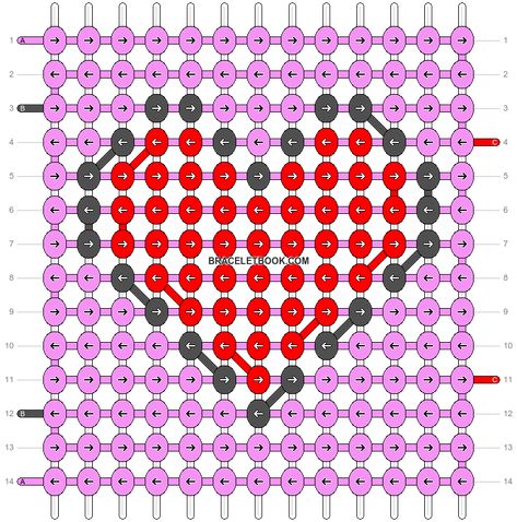 Half Heart Alpha Pattern, Alpha Patterns Heart, Printable Crochet Patterns, Minecraft Heart, Graphic Crochet, Bracelet Ends, Pixel Heart, Bead Bag, Bracelet Keychains