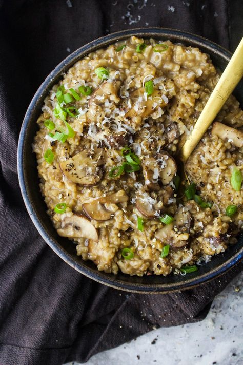 Savory Oatmeal Recipes, Savory Oatmeal, Comfort Dishes, Green Planet, Winter Comfort, Warm Food, Oats Recipes, Oatmeal Recipes, Mushroom Recipes