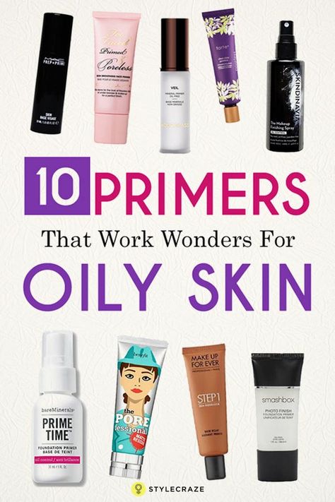 10 Best Primers For Oily Skin and Large Pores - 2018 Update Best Foundations For Oily Skin, Primer For Oily Skin And Large Pores, Primers For Oily Skin, Best Primer For Oily Skin, Best Drugstore Primer, Drugstore Primer, Best Primers, Matte Make Up, Primer For Oily Skin