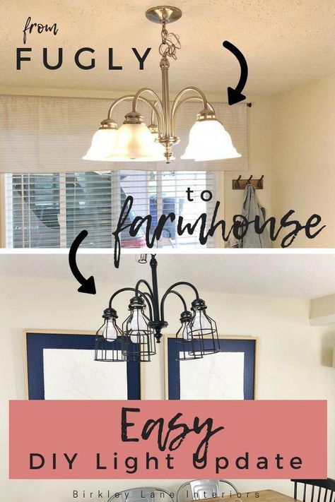 Chandelier Makeover Diy, Diy Light Fixture, Budget Lighting, Diy Kitchen Lighting, Do It Yourself Decoration, Chandelier Makeover, Diy Luminaire, Farmhouse Style Lighting, Diy Light Fixtures