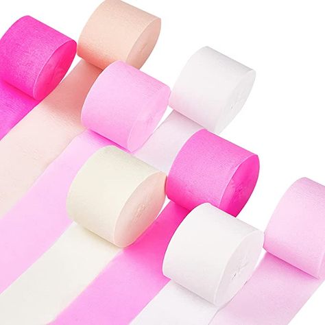 Amazon.com: PartyWoo Crepe Paper Streamers 8 Rolls, 1.8 Inch x 82 Ft/Roll, Party Streamers, Pink Gold White Streamers, Long Birthday Streamers for Birthday, Wedding Decorations, Pink and Gold Party Decorations : Home & Kitchen Teal Balloons, Party Streamer, Streamer Party Decorations, Birthday Streamers, Streamer Decorations, Happy Birthday Balloon Banner, Crepe Paper Streamers, Gender Reveal Party Supplies, Custom Birthday Banners