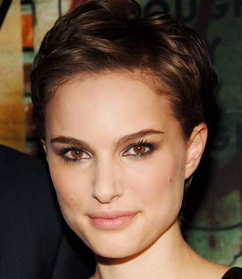 For Natalie Portman's pixie cut, first rough-dry your short locks away from the face, lifting away from the scalp with fingers. Then, use a pliable wax with sheen to define texture, says Boland.  - WomansDay.com Natalie Portman Short Hair, Short Celebrities, Celebrity Short Hair, Crop Hair, Michelle Williams, Short Pixie Haircuts, Short Pixie Cut, Short Hair Styles Pixie, Natalie Portman