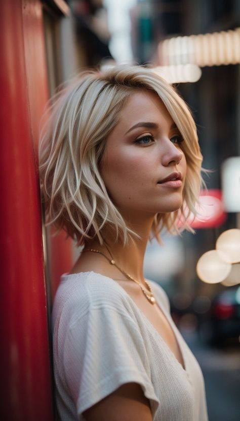 Revamp your hairstyle with a layered shaggy bob! Follow these tips for a look that's both edgy and elegant. Messy Bob Haircut, Shaggy Bob Haircut, Κούρεμα Bob, Messy Bob Hairstyles, Choppy Bob Hairstyles, Chin Length Hair, Messy Short Hair, Bob Hairstyles For Fine Hair, Short Hairstyle