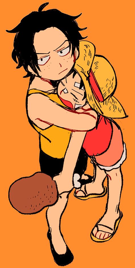 Forever Together ★ Ace One Piece, Ace Sabo Luffy, Ace And Luffy, Blood Brothers, One Piece Ace, One Piece Funny, One Piece Images, One Piece Comic, One Piece Fanart