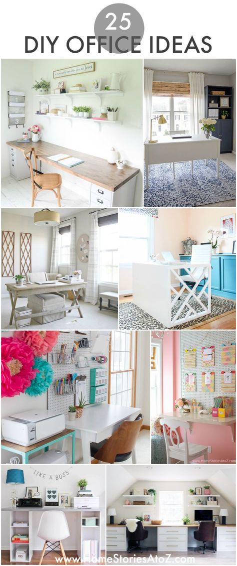 DIY Office Space Ideas Diy Furniture Building, Desk Organization Diy, Dorm Diy, Dorm Room Diy, Cool Office Space, Diy Office, Home Office Storage, Office Makeover, Cool Office