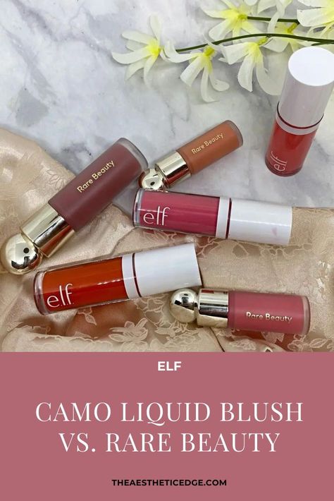 Get ready to see elf Camo Liquid Blush vs. Rare Beauty compared! This detailed review breaks down whether or not these blushes are a dupe. Rare Beauty Liquid Blush Aesthetic, Rare Beauty Liquid Blush Happy, Rare Beauty Liquid Blush Bliss, Elf Camo Liquid Blush, Rare Beauty Blush Encourage, Rare Beauty Blush, Walmart Beauty Products, Faux Hair, Liquid Blush