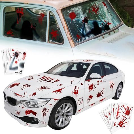 Paid ad: Amazon.com: 19 Sheet Halloween Decorations Window Car Stickers Red Scary Bloody Clings Handprints Footprints Horror Decal Halloween Decor for DIY School Office Bathroom Haunted House Party Supplies : Home & Kitchen Car Halloween Decorations, Halloween Decorations Window, Halloween Window Decorations, Haunted House Party, Diy School, Office Bathroom, School Office, Car Decor, Haunted House