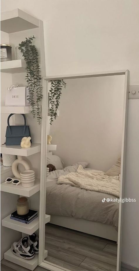 Room Inspo With Grey Walls, Beauty Room Apartment, Room Inspiration Bedroom Girly, Room Vision Board Ideas, Room Inspo White Furniture, Bedroom Redo Ideas Inspiration, 21 Year Old Room Ideas, It Girl Room Ideas, Bedroom Makeover Aesthetic