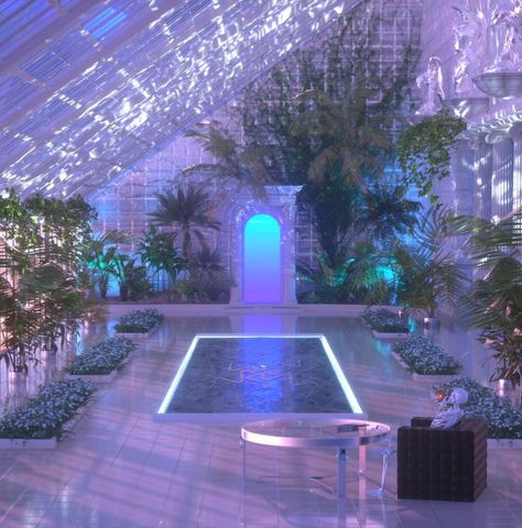 follow my boards @evytheofficial ! 80s Moodboard, Greenhouse Conservatory, New Retro Wave, Vaporwave Aesthetic, Neon Aesthetic, Aesthetic Rooms, Retro Futurism, Dream Rooms, Purple Aesthetic