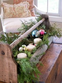 Easy Ideas for Christmas Centerpieces - Preppy Empty Nester F Reclaimed Wood Christmas Decor, Christmas Ornament Ideas, Wood Tool Box, Wood Christmas Decorations, Wooden Tool Boxes, Ideas For Christmas, Ornament Ideas, Christmas D, Wood Christmas