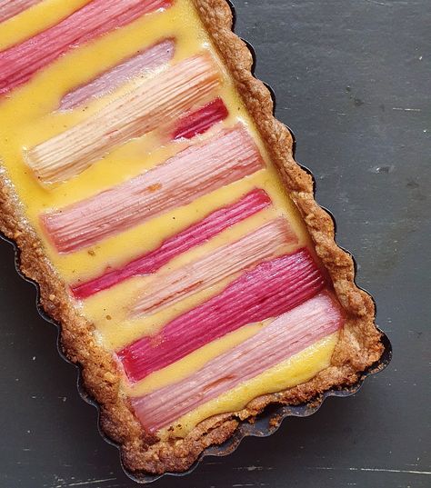 Rhubarb Custard Desserts Recipes, Rhubarb Cardamom, Raspberry Custard Tart, Rhubarb And Custard Tart, Rhubarb And Custard Sweets, Rhubarb Frangipane Tart, Rhubarb Custard Pies, Roasted Rhubarb, Rhubarb And Custard