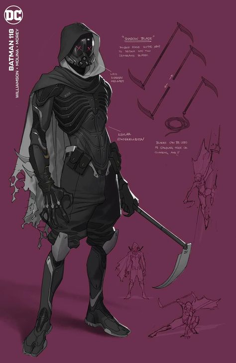 Batman Vol 3 118 | DC Database | Fandom Sci Fi Villain Character Design, Assasin Concept Art, Vigilante Character Design Female, Cyberpunk Villain, Assassin Character Design, Superhero Design Concept Art, Vigilante Character Design, Superhero Concept Art, Hero Suit Design