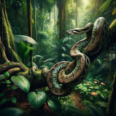 Jungle Boa |Jungle Journeys
Untamed Travels
Green Getaways
Nature's Odyssey
Safari Dreams|Jungle Journeys Snake On A Branch, Snake On Tree, Jungle With Animals, Green Scales, Jungle Animal Art, Jungle Aesthetic, Rainforest Trees, Jungle Painting, Jungle Tree