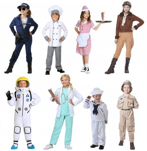 26 Labor Day Career Uniforms - HalloweenCostumes.com Blog Sciencetist Outfit, Dream Job Dress Up Day School, Future Job Costume Ideas, Career Halloween Costumes, Dress Up As A Teacher For Career Day, Career Day Ideas Costumes, Diy Career Day Costumes, Career Dress Up Day At School, Career Day Outfit Ideas